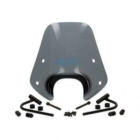 VETROBRANSKO STEKLO - PIAGGIO - Sport Smoke Piaggio ZipII 50-100-125 / Pritrdilni set v črni barvi