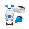BODY KIT -DMP SP- Piaggio ZIP 2000/ Belo moder - polini barve (5 delni set)
