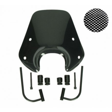 Vetrobransko steklo -DMP- Piaggio Zip 2000 - Črni karbon / Višina - 30cm