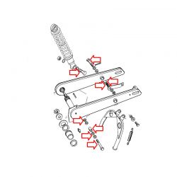 VIJAKI ZADNJEGA AMORTIZERJA SET - TOMOS T14/T15/E90