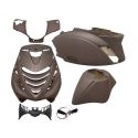 BODY KIT -POWER1 SP - Piaggio ZIP 2000/ Rjava mat (6 delni set) / z led osvetlitvijo sprednje maske
