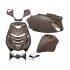 BODY KIT -POWER1 SP - Piaggio ZIP 2000/ Rjava mat (6 delni set) / z led osvetlitvijo sprednje maske