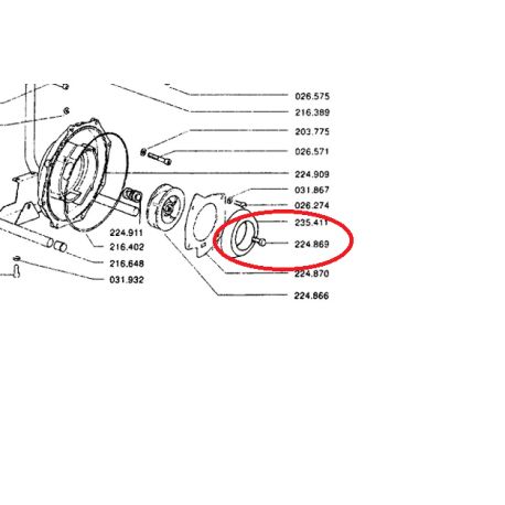 Vijak rotorja vodne črpalke SMP2 -TOMOS original 224869