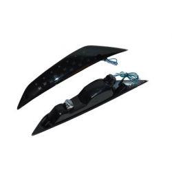 SET SPREDNJIH SMERNIKOV Z VGRAJENO LED OSVETLITVIJO -DMP- Zip2000 /Črno steklo in črna podlaga