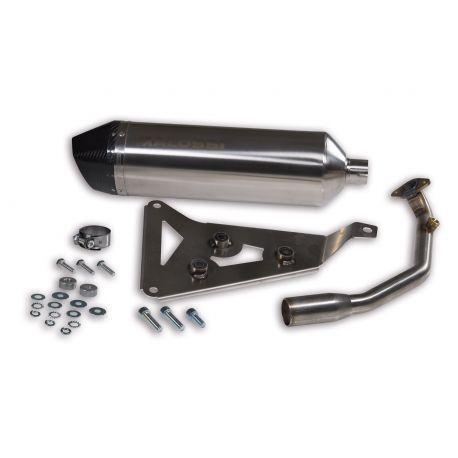 IZPUH - MALOSSI RX, za KYMCO 250 Xciting/300 Xciting/Xciting R 4t, LC silver, stainless steel silencer, z karbonskim pokrovom 
