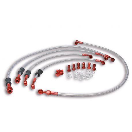 KOMPLET ZAVORNIH CEVI - MALOSSI MHR sprednje/zadnje za YAMAHA T MAX 500 ie 4T LC 2008-2011